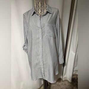 Velvet Heart Shirt Womens 2XL Striped Button Up Long Sleeve Pocket Top Blouse